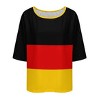 Germany Flag Women’s Loose Half-Sleeve Boat Neck T-Shirt