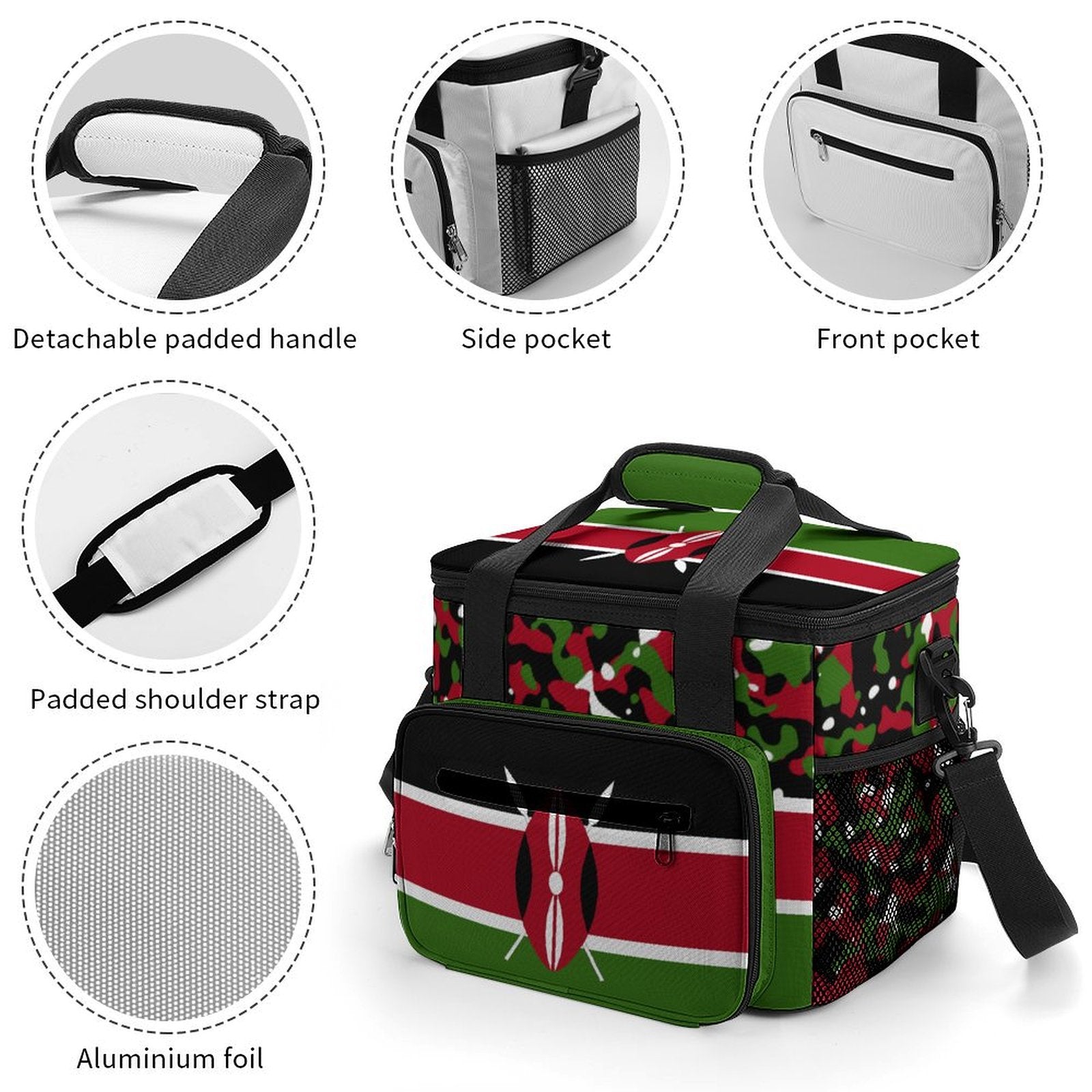 Kenya Flag Insulated Cooler Bag