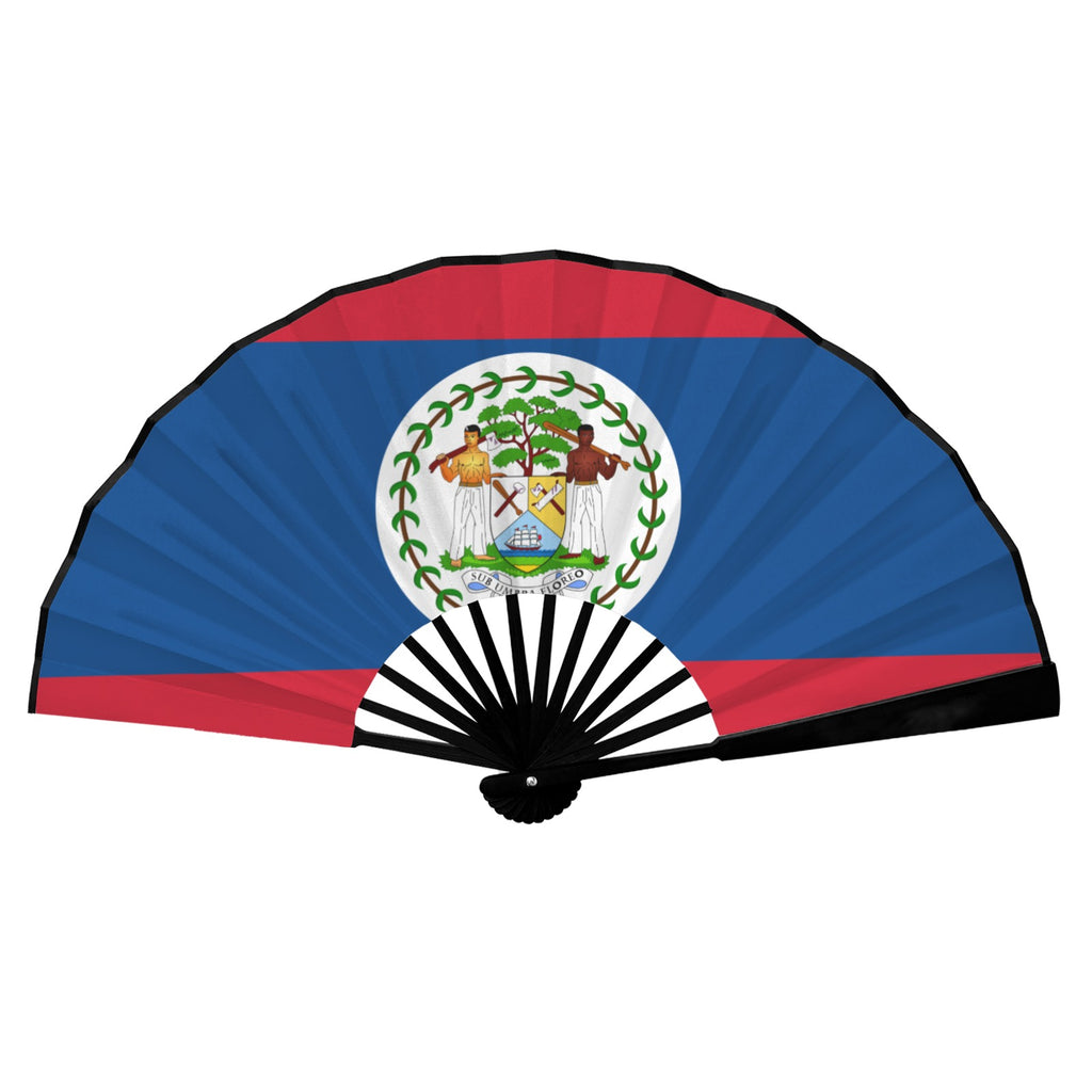 Belize Flag Double-Sided Custom Folding Fan