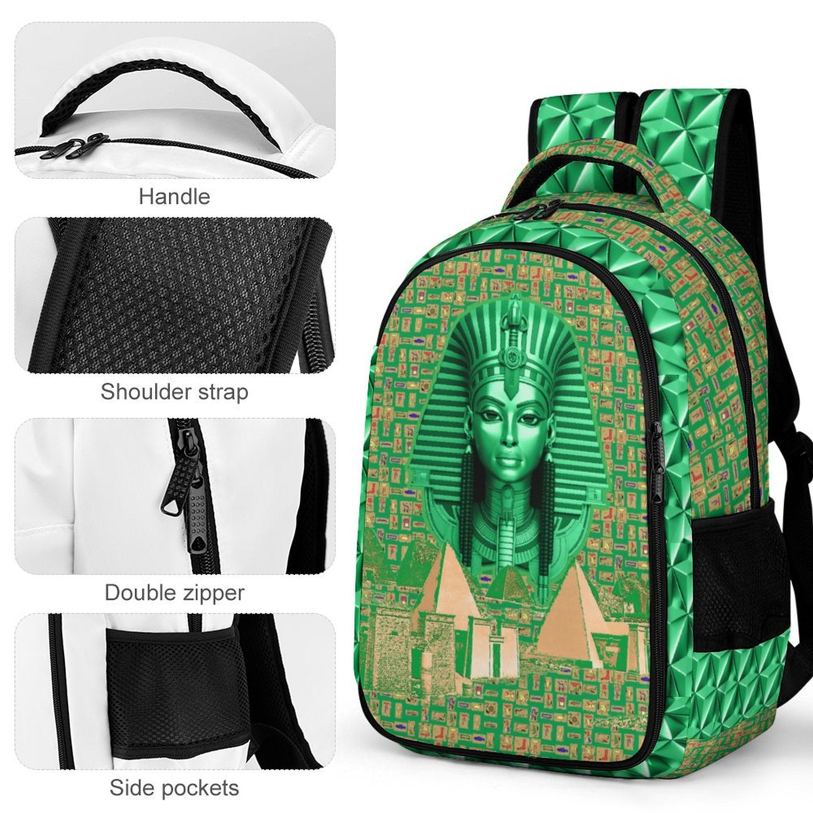 Nubian Queen Casual Backpack (Green) (5 Colors Available)