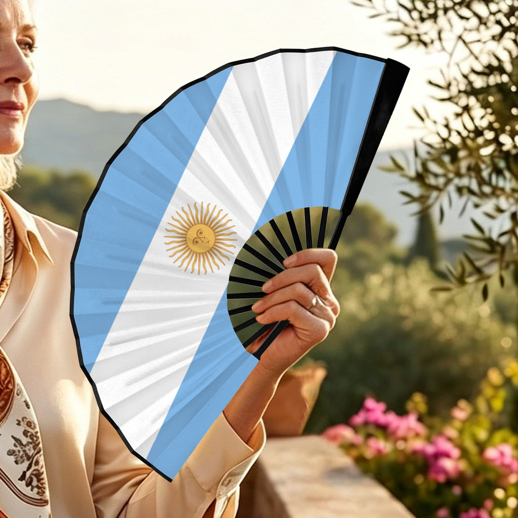 Argentina Flag Double-Sided Custom Folding Fan