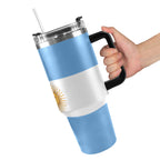 Argentina Flag 40oz Tumbler with Black Handle