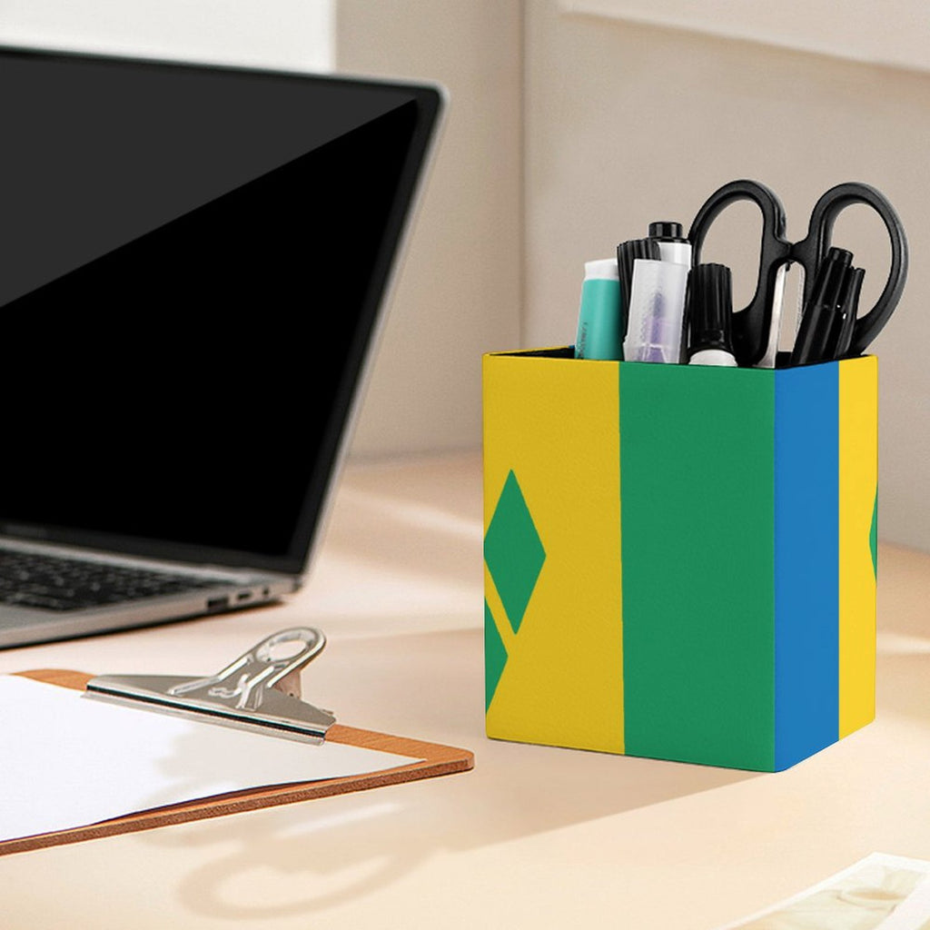 St Vincent Flag Square Pen Holder