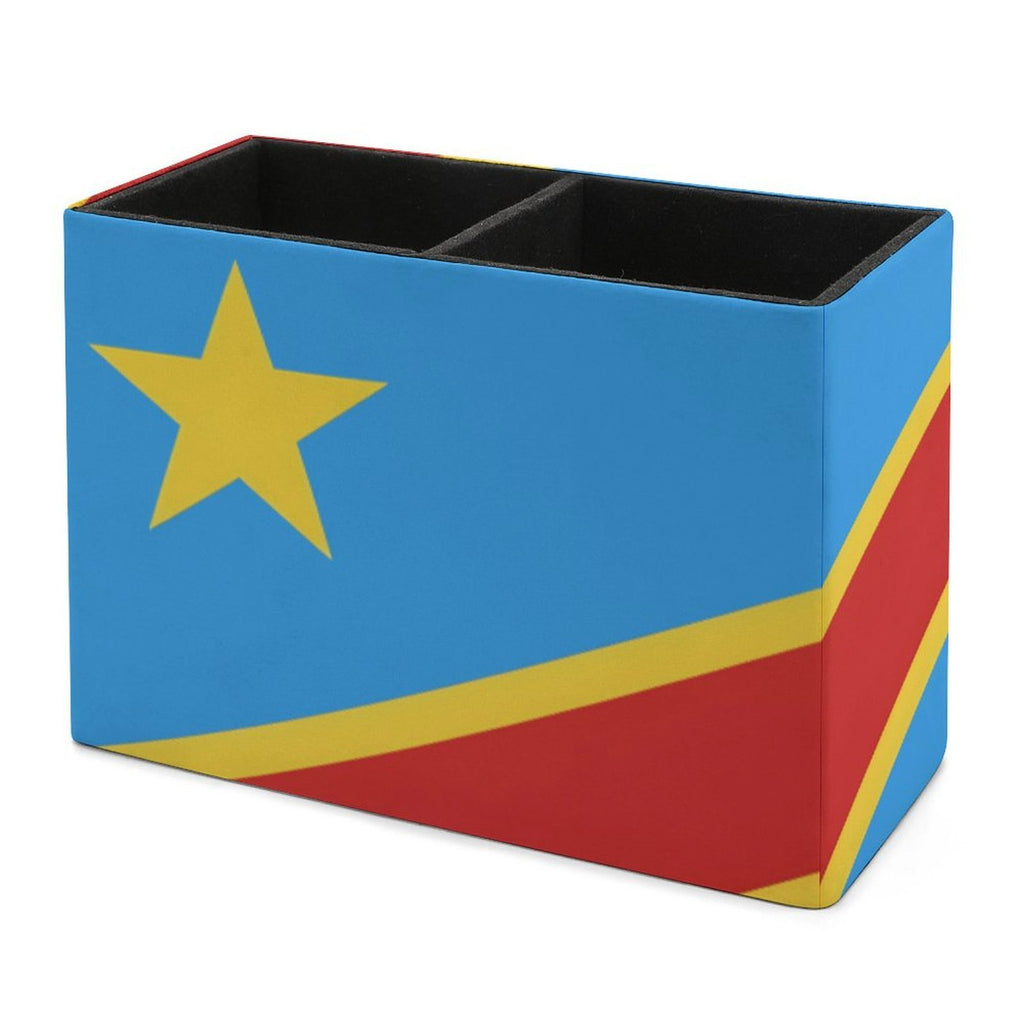 D R Congo Flag Leather Pen Holder