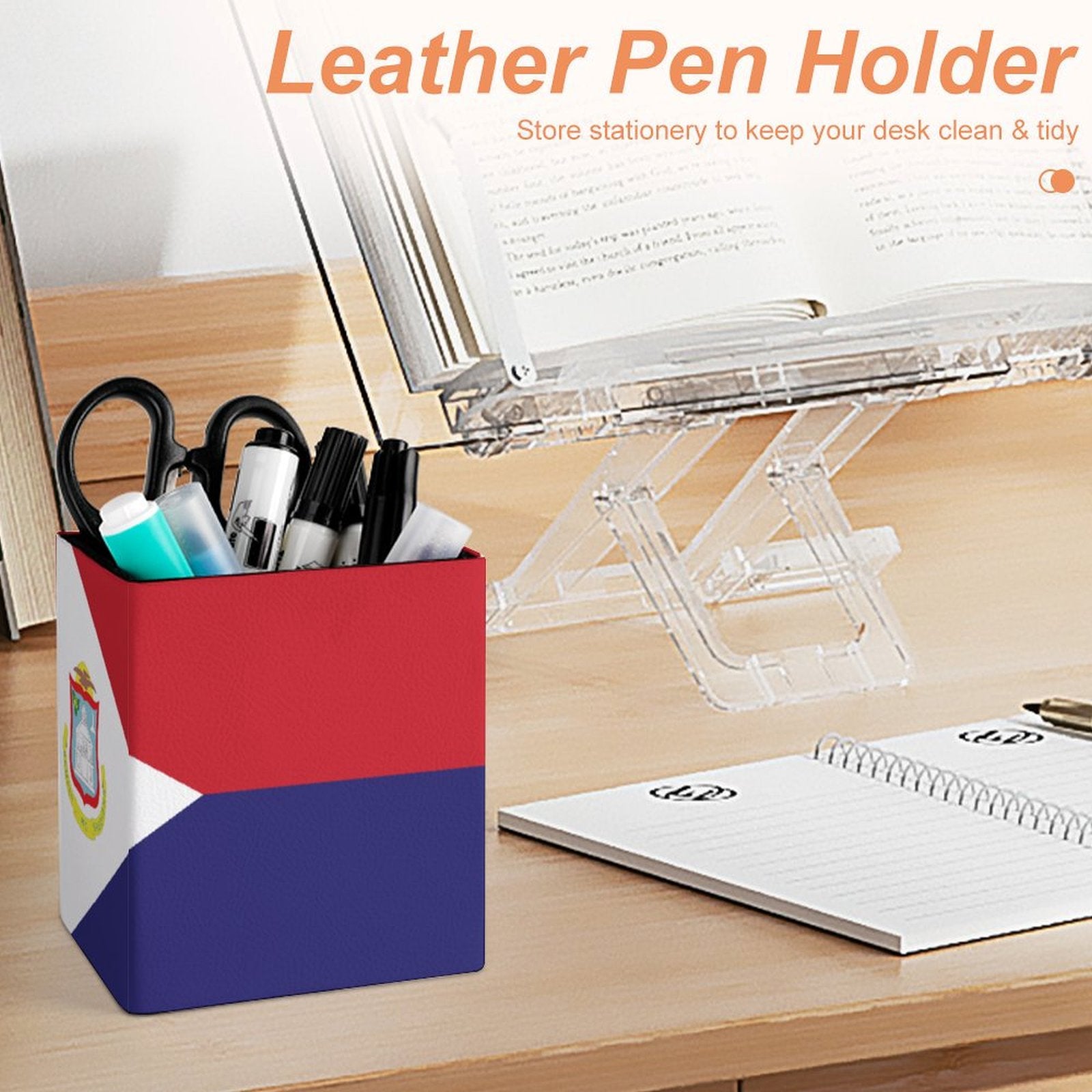 St Maarten Flag Square Pen Holder