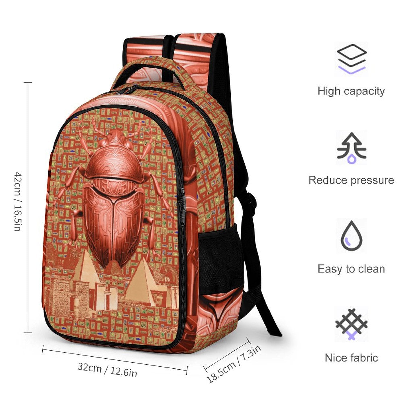 Nubia Scarab Casual Backpack (Red-Rust) (6 Colors Available)