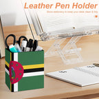 Dominica Flag Square Pen Holder