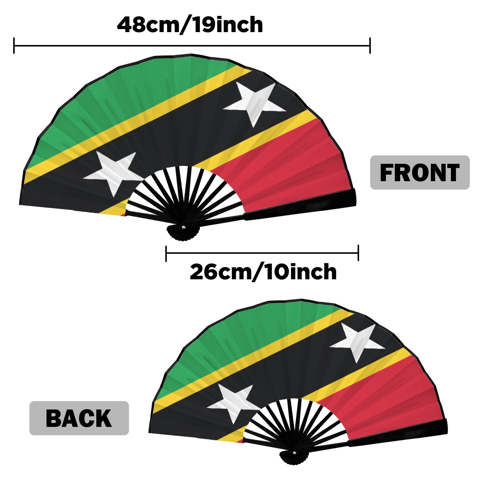 St Kitts Flag Double-Sided Custom Folding Fan