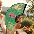 Nubian Girl (Green) Double-Sided Custom Folding Fan