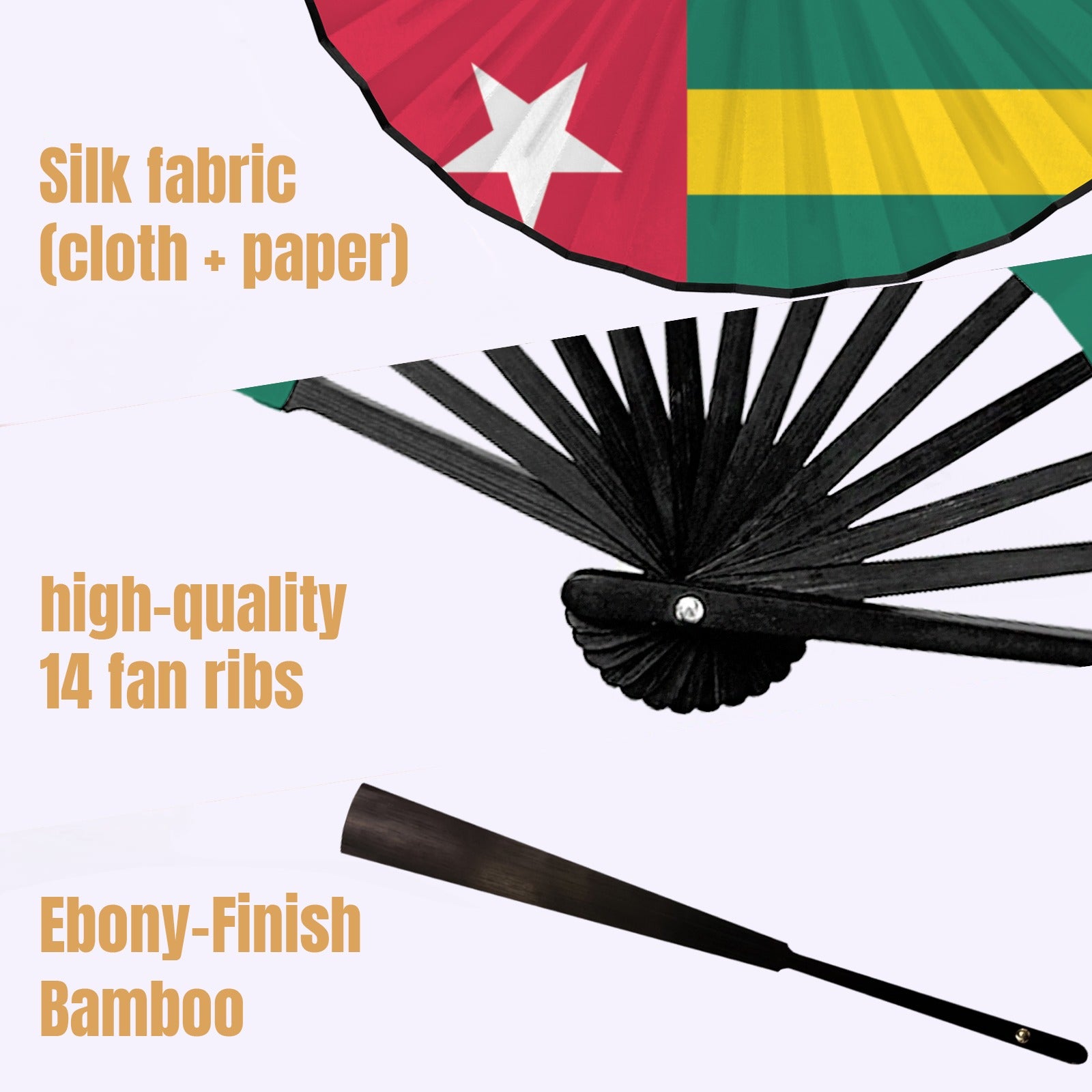 Togo Flag Double-Sided Custom Folding Fan