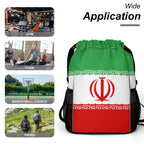 Iran Flag Sports Drawstring Bag