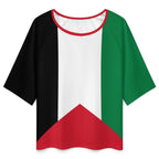 Palestine Women’s Loose Half-Sleeve Boat Neck T-Shirt