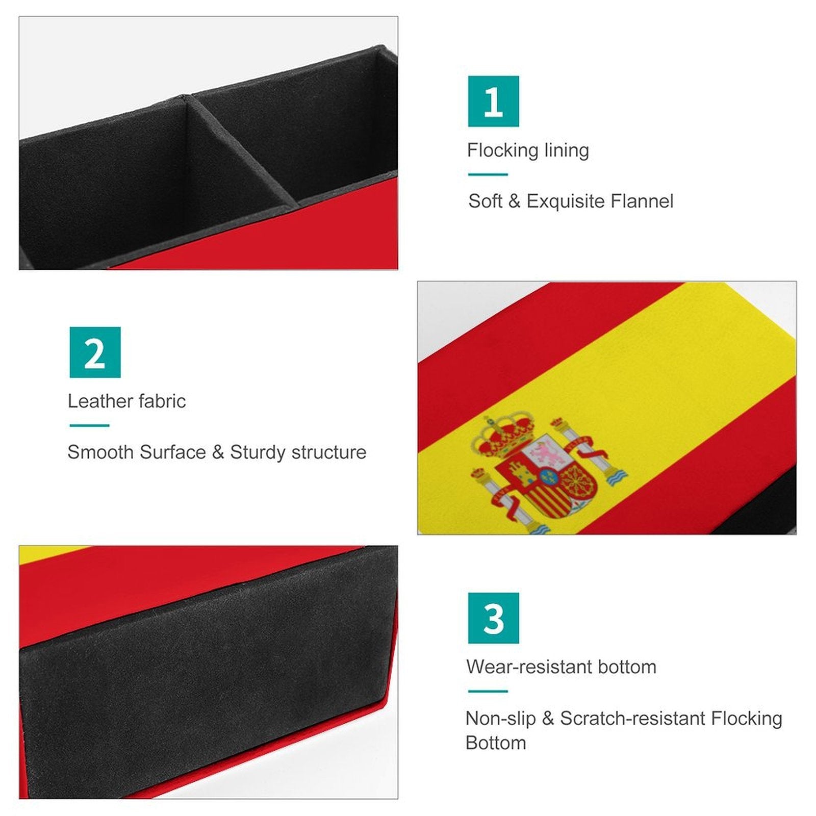 Spain Flag Leather Pen Holder