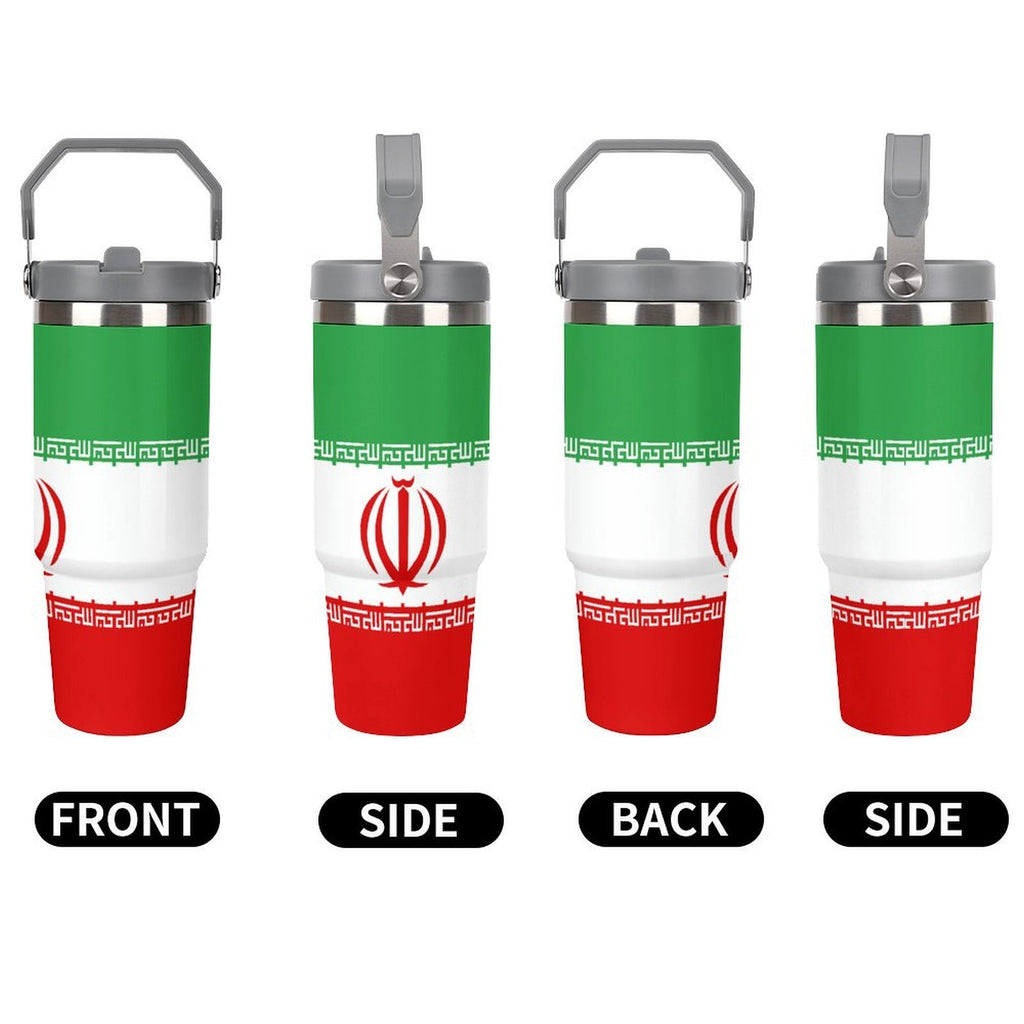 Iran Flag 30oz Tumbler with Top Handle