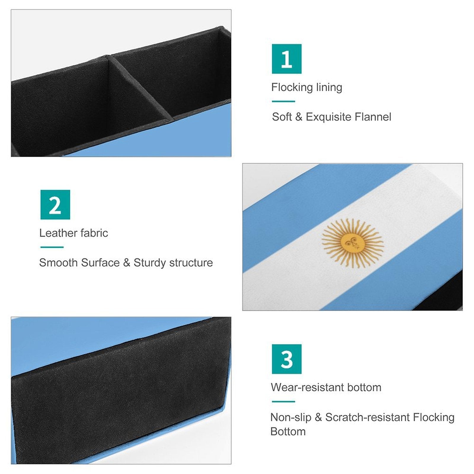 Argentina Flag Leather Pen Holder