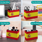 Spain Flag Leather Pen Holder