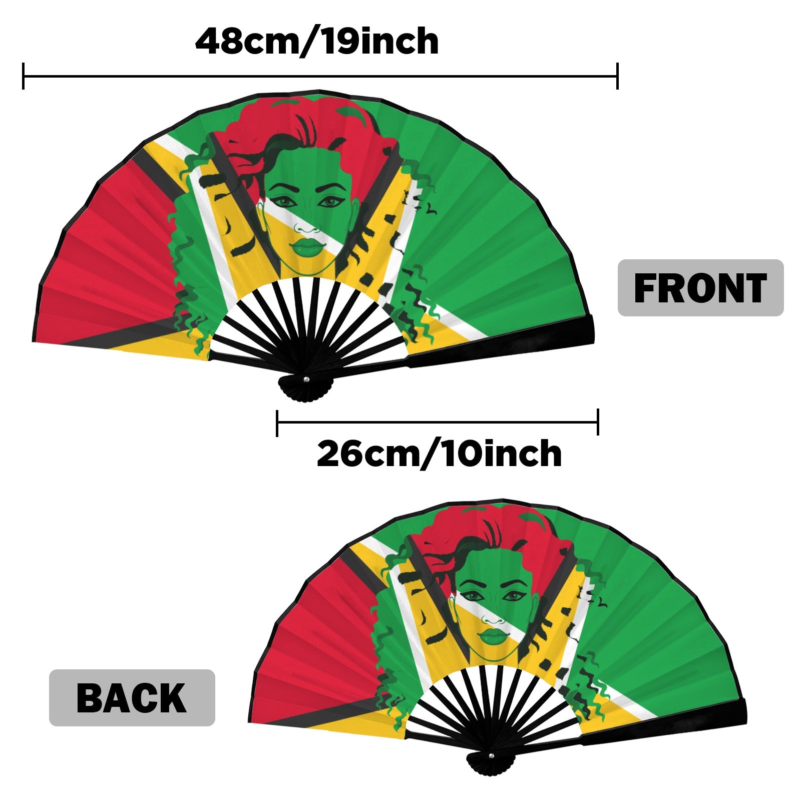 Guyanese Girl Double-Sided Custom Folding Fan