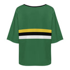 Dominica Flag Women’s Loose Half-Sleeve Boat Neck T-Shirt