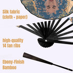 Nubian Girl (Blue) Double-Sided Custom Folding Fan