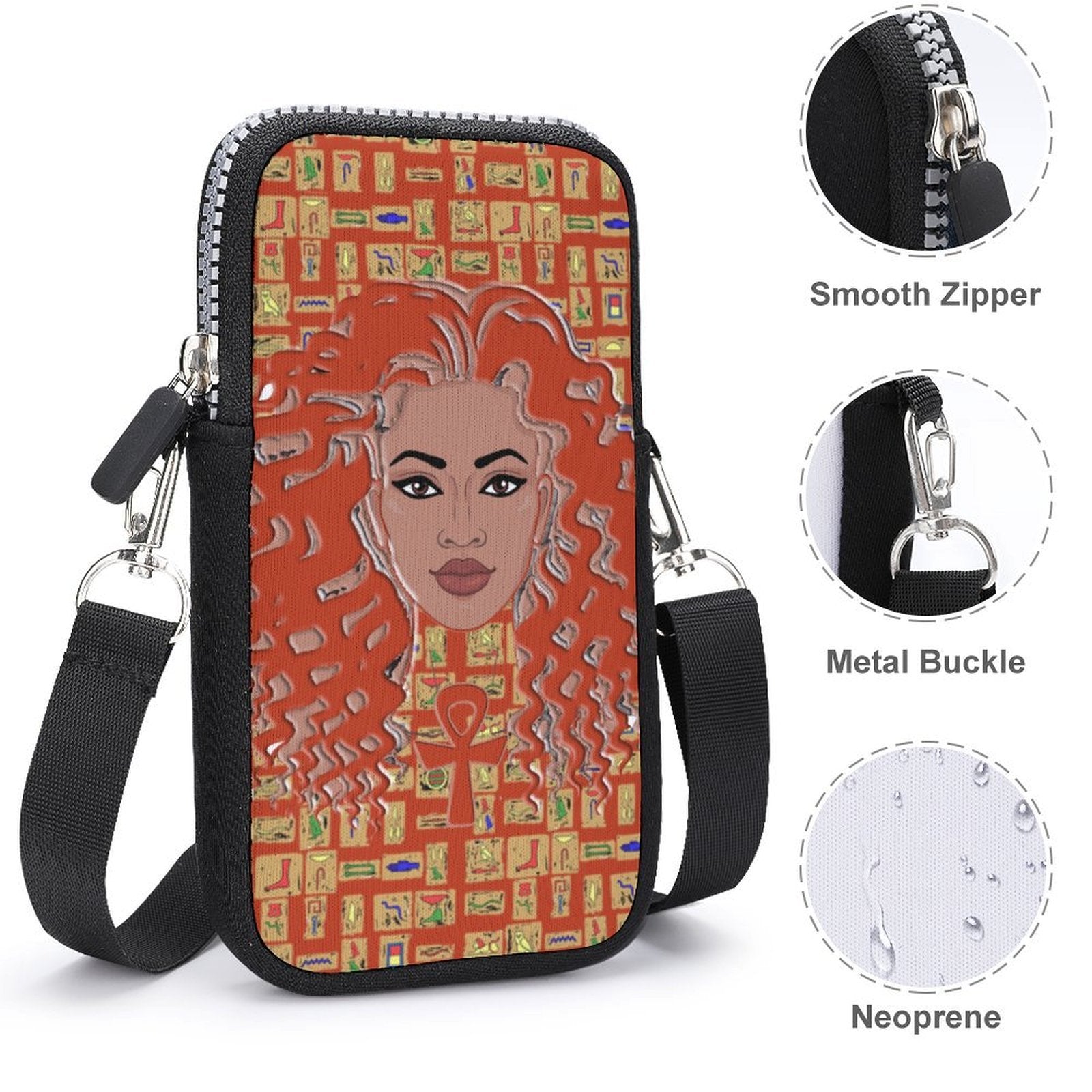 Nubian Girl (Red-Rust) Mobile Phone Purse