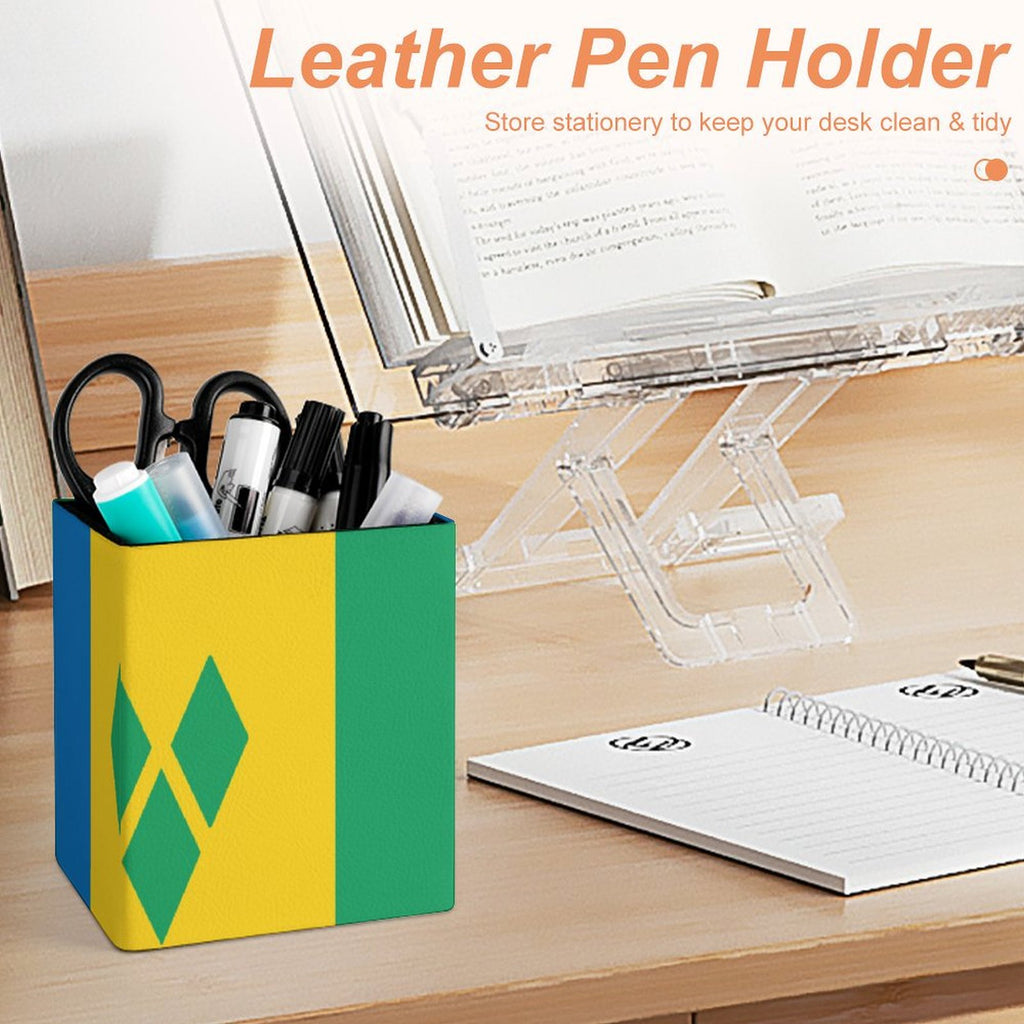 St Vincent Flag Square Pen Holder