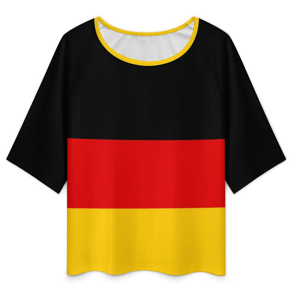 Germany Flag Women’s Loose Half-Sleeve Boat Neck T-Shirt