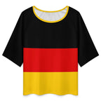 Germany Flag Women’s Loose Half-Sleeve Boat Neck T-Shirt