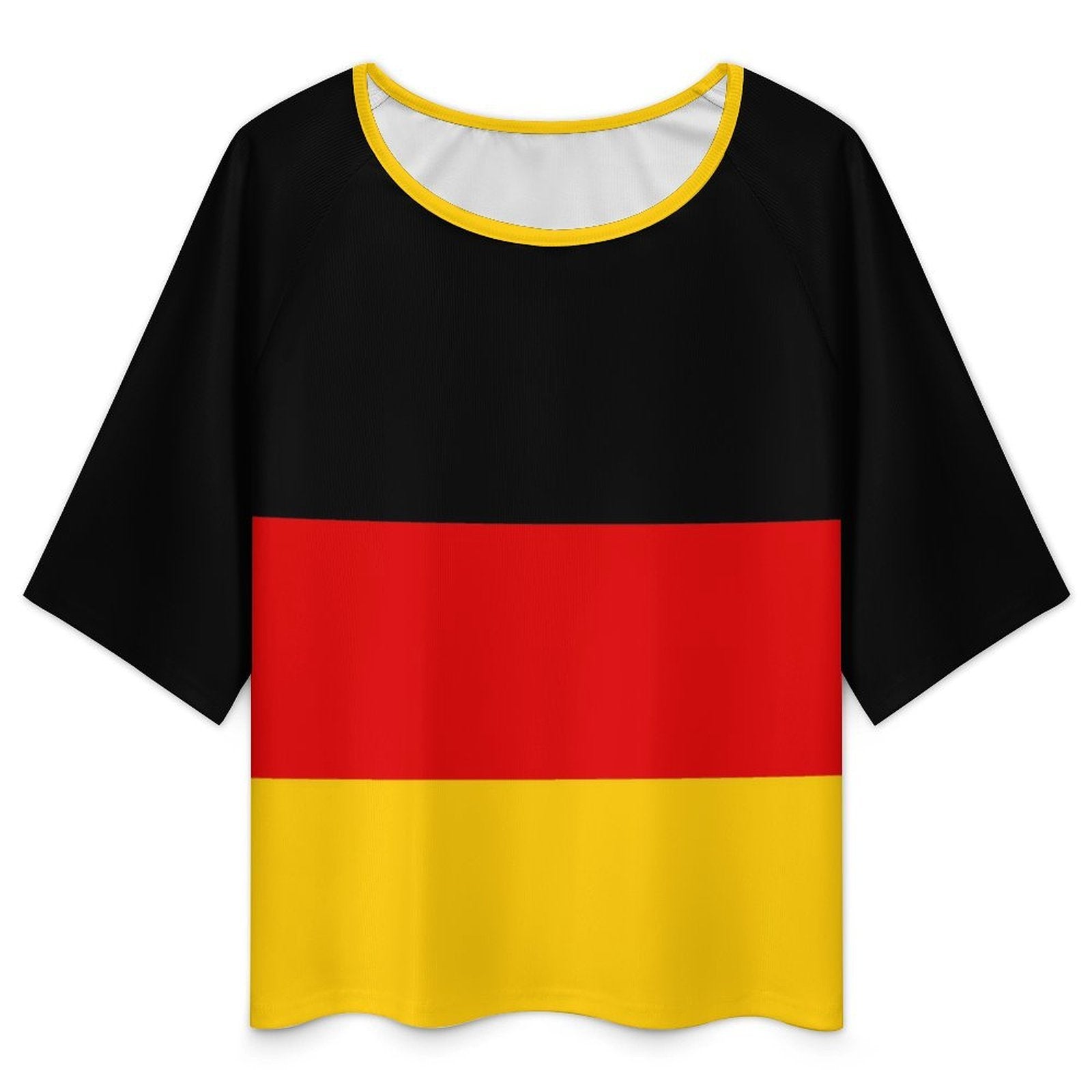 Germany Flag Women’s Loose Half-Sleeve Boat Neck T-Shirt