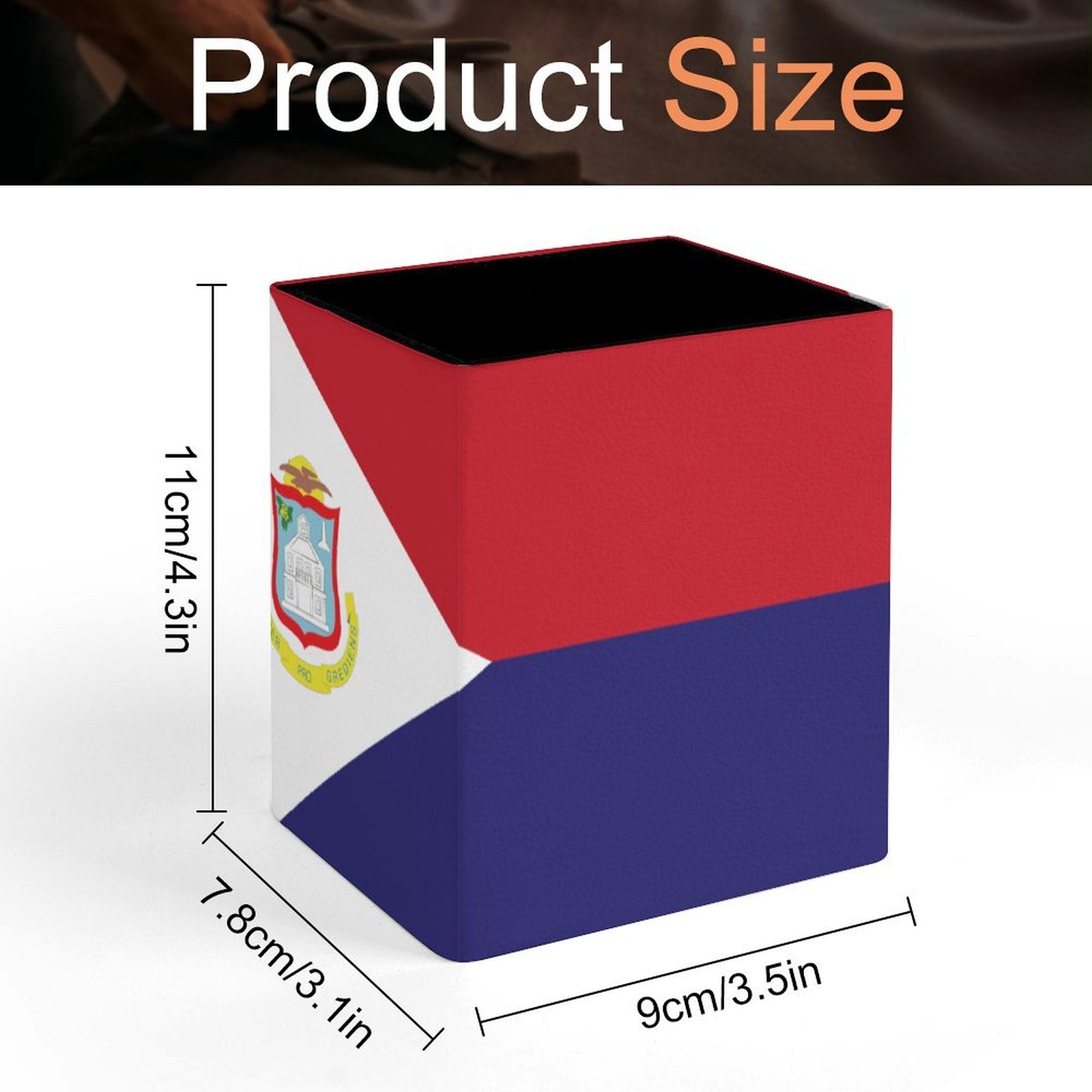 St Maarten Flag Square Pen Holder