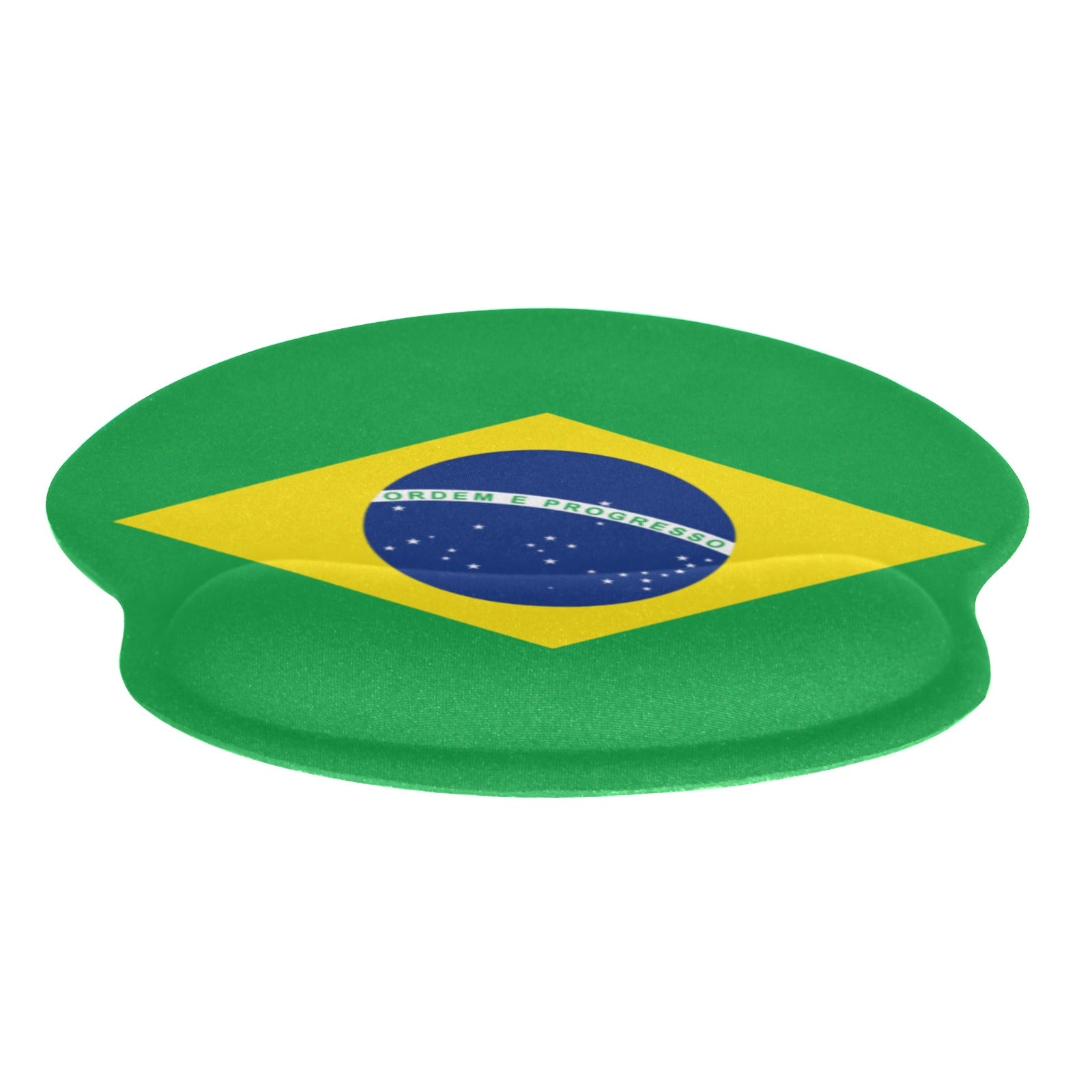 Brazil Flag Mouse Pad with Wrist Rest Support