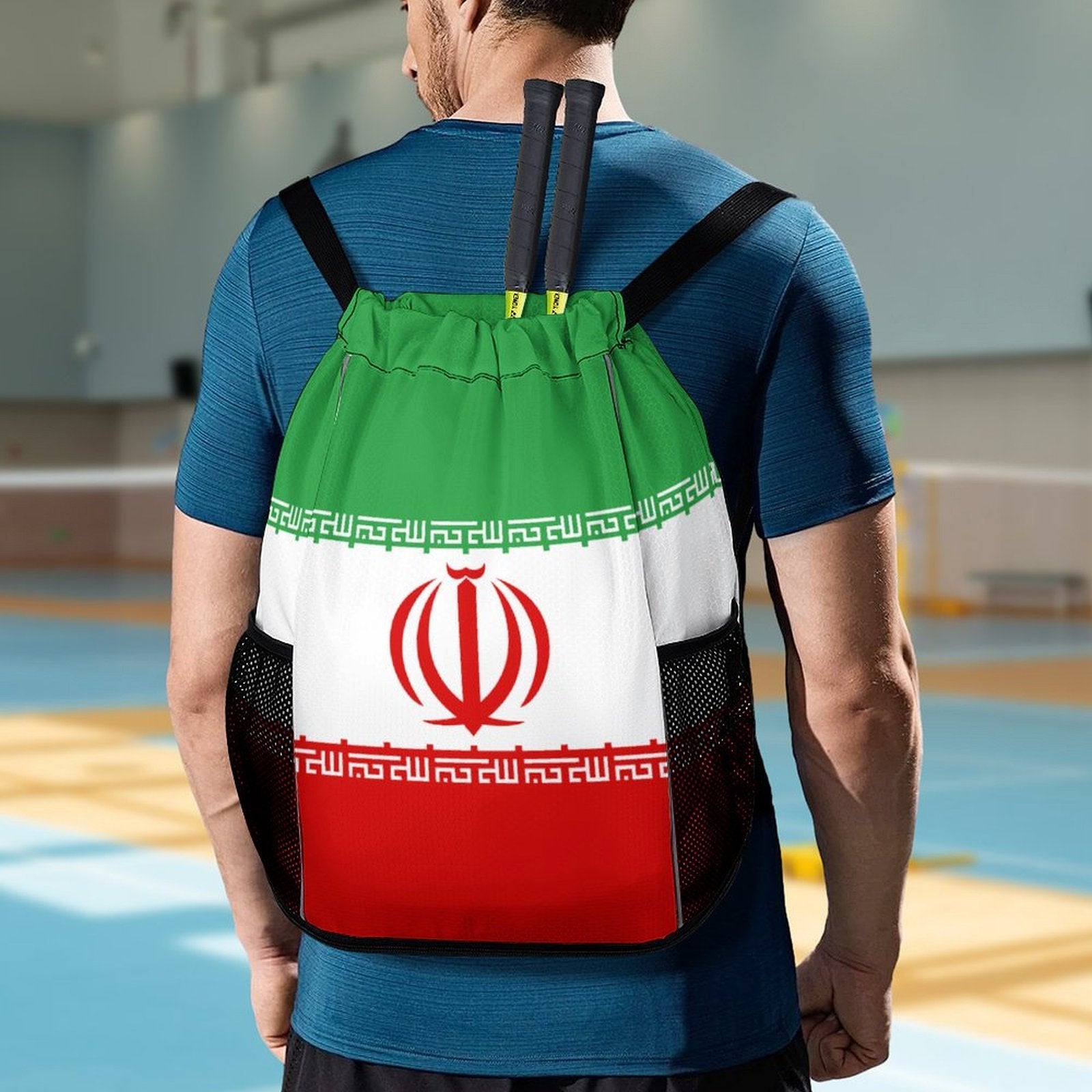 Iran Flag Sports Drawstring Bag