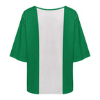 Nigeria Flag Women’s Loose Half-Sleeve Boat Neck T-Shirt
