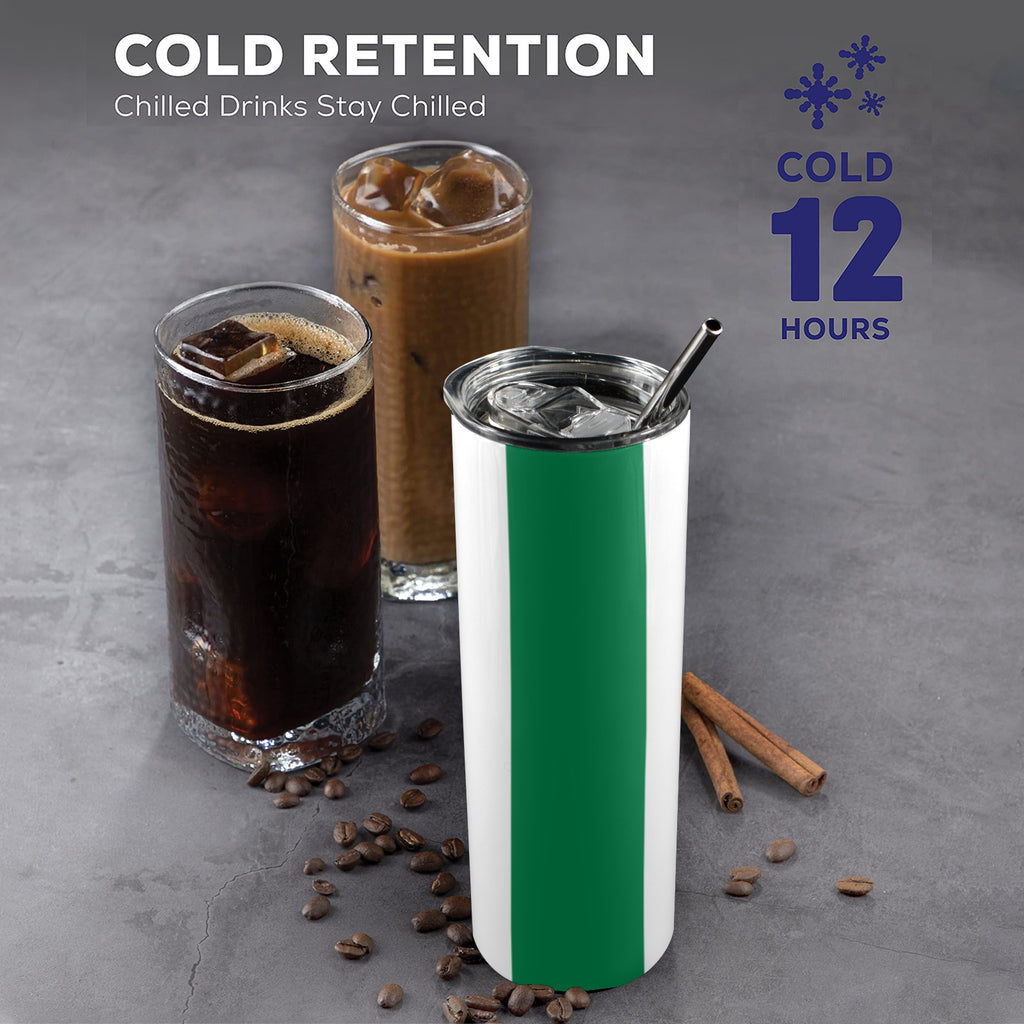Nigeria Flag 20oz Tall Skinny Tumbler with Lid and Straw