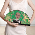 Nubian Girl (Green) Double-Sided Custom Folding Fan