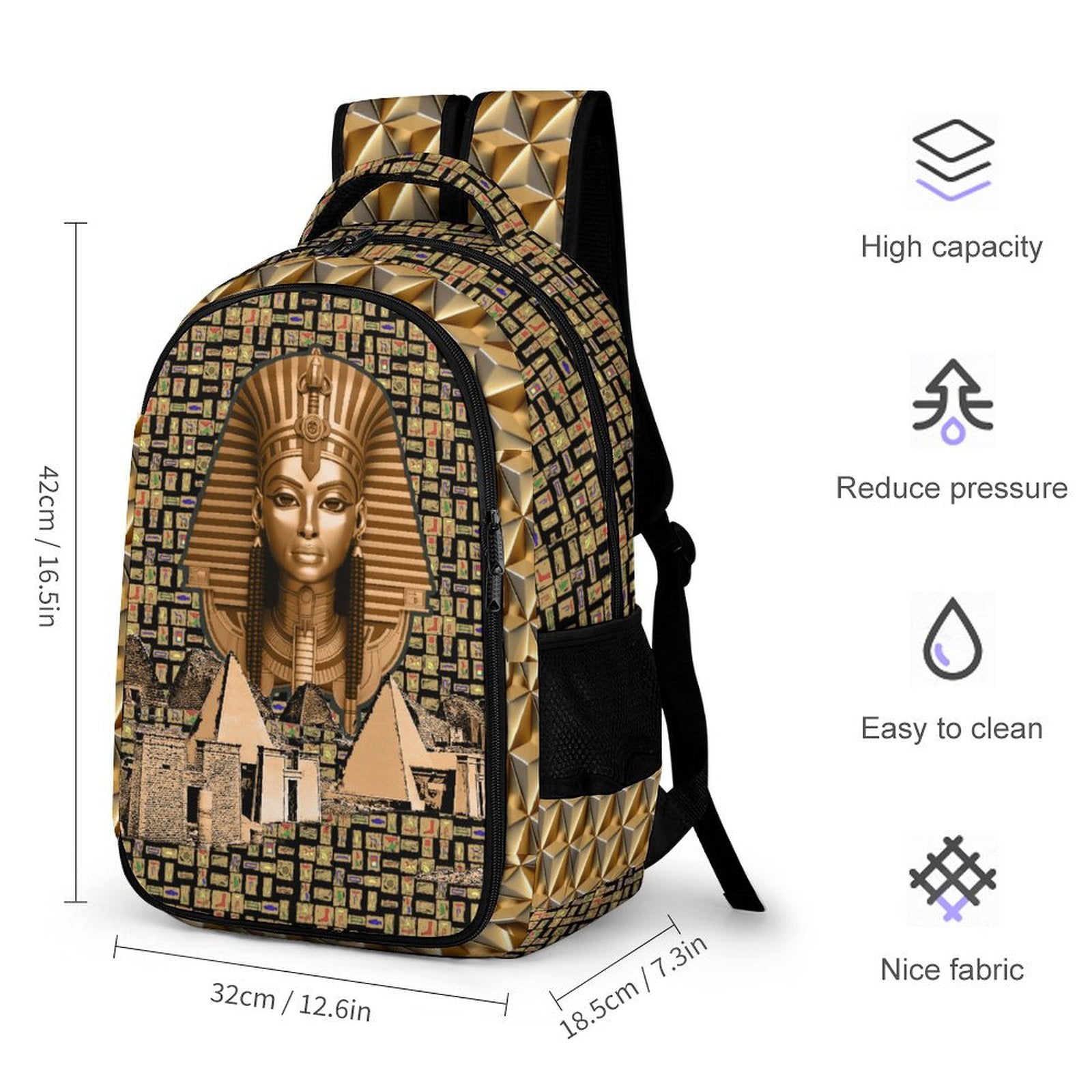 Nubian Queen Casual Backpack (Black) (5 Colors Available)