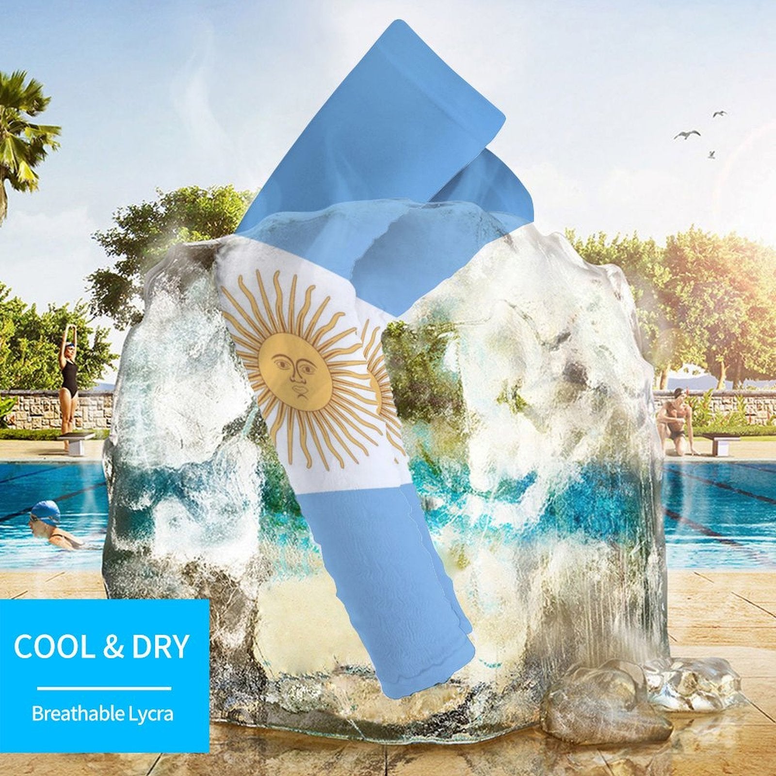 Argentina Flag Cooling Compression Arm Sleeves