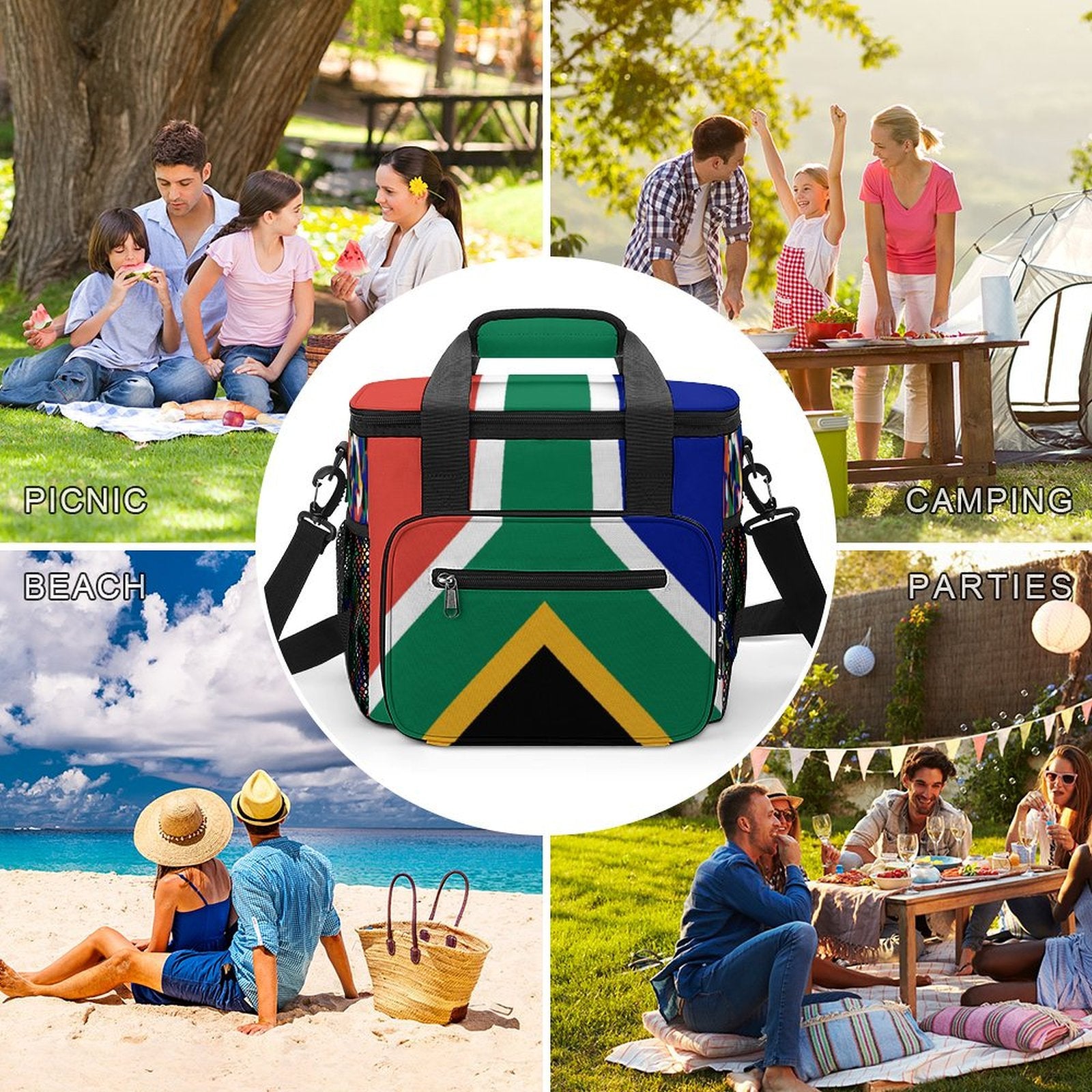 South Africa Flag Insulated Cooler Bag