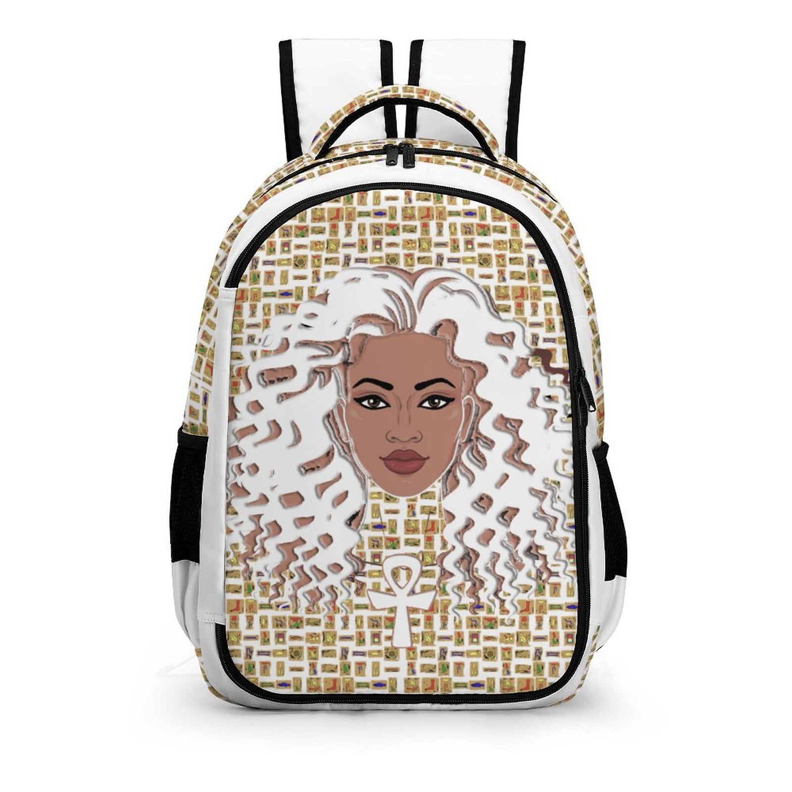 Nubian Girl Casual Backpack (White) (6Colors Available)