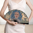 Nubian Girl (Blue) Double-Sided Custom Folding Fan