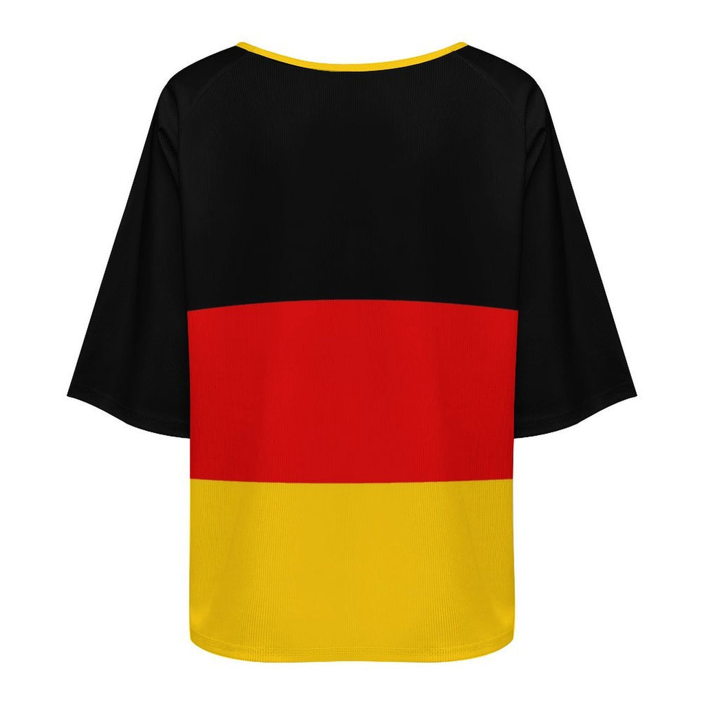 Germany Flag Women’s Loose Half-Sleeve Boat Neck T-Shirt