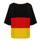 Germany Flag Women’s Loose Half-Sleeve Boat Neck T-Shirt
