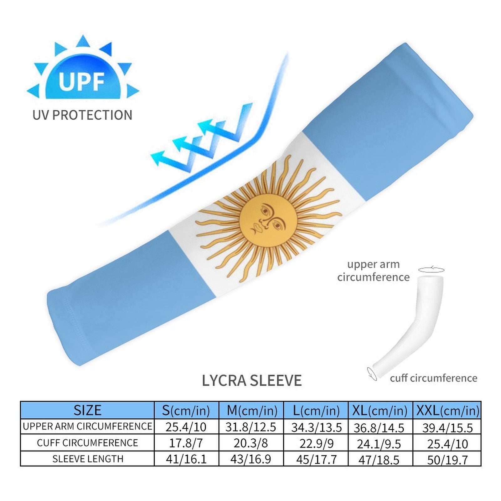 Argentina Flag Cooling Compression Arm Sleeves