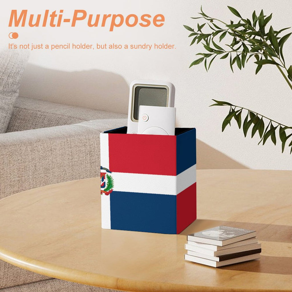 Dominican Republic Flag Square Pen Holder