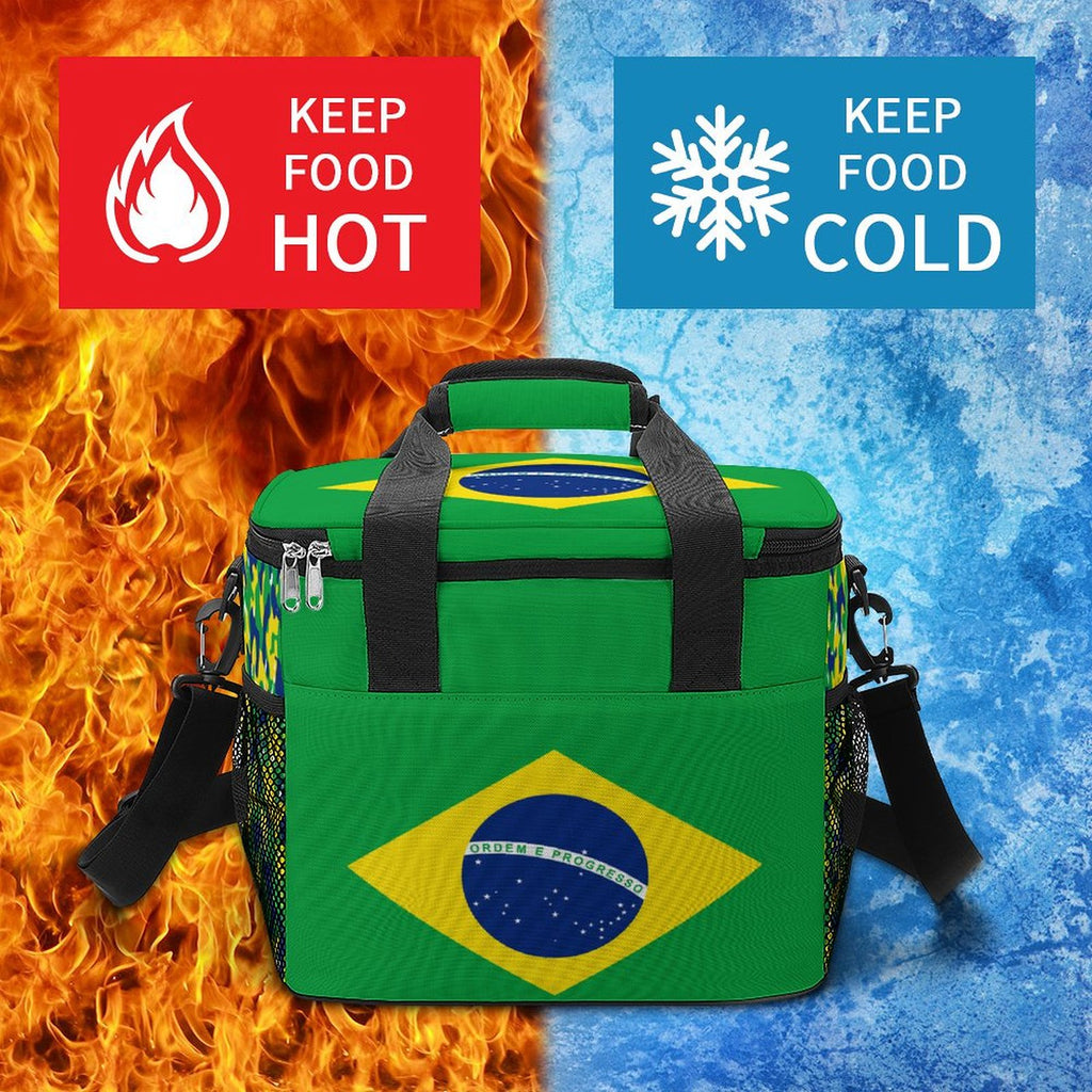 Brazil Flag Insulated Cooler Bag