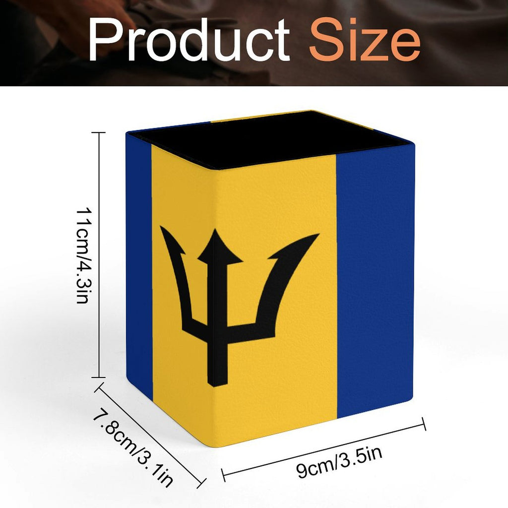 Barbados Flag Square Pen Holder