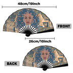 Nubian Girl (Blue) Double-Sided Custom Folding Fan