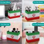Iran Flag Leather Pen Holder