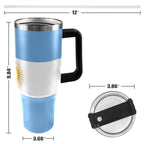 Argentina Flag 40oz Tumbler with Black Handle