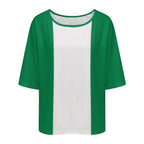 Nigeria Flag Women’s Loose Half-Sleeve Boat Neck T-Shirt