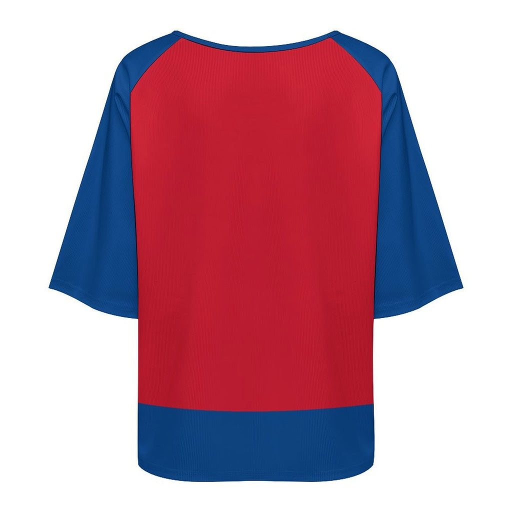 Belize Flag Women’s Loose Half-Sleeve Boat Neck T-Shirt
